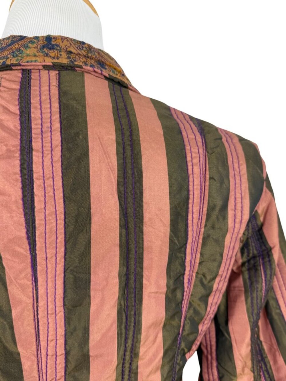VTG 90s NWT Solstice Blazer & Tiered Skirt Set S Paisley Striped Steampunk Boho - Picture 14 of 16